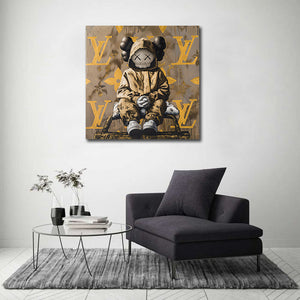 Pine Stretched  Framed 1 Panel - Kaws Brand Art edition
