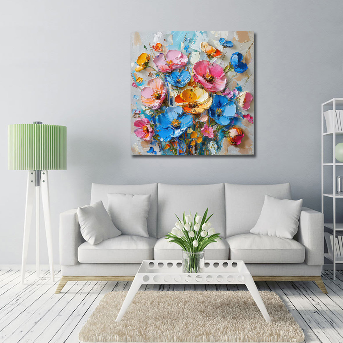 Pine Stretched  Framed 1 Panel - Flowers