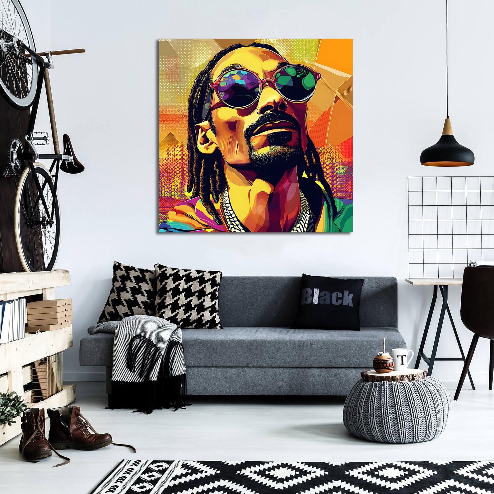 Pine Stretched  Framed 1 Panel - Snoop Dogg