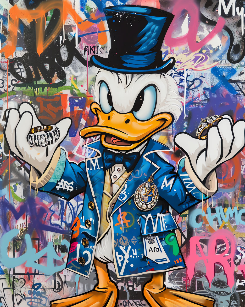 Pine Stretched  Framed 1 Panel - Donald Duck