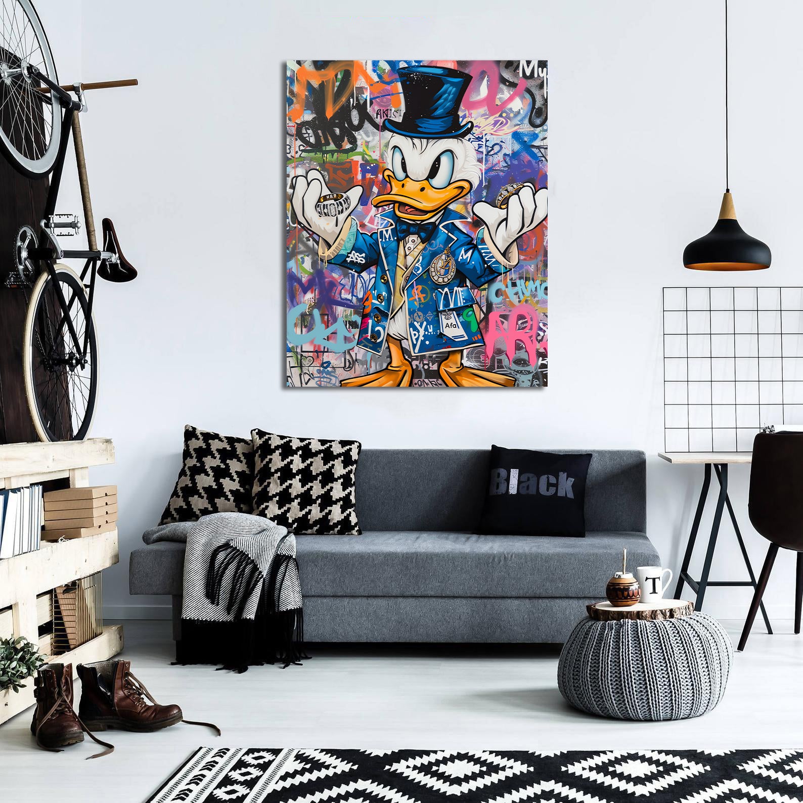 Pine Stretched  Framed 1 Panel - Donald Duck