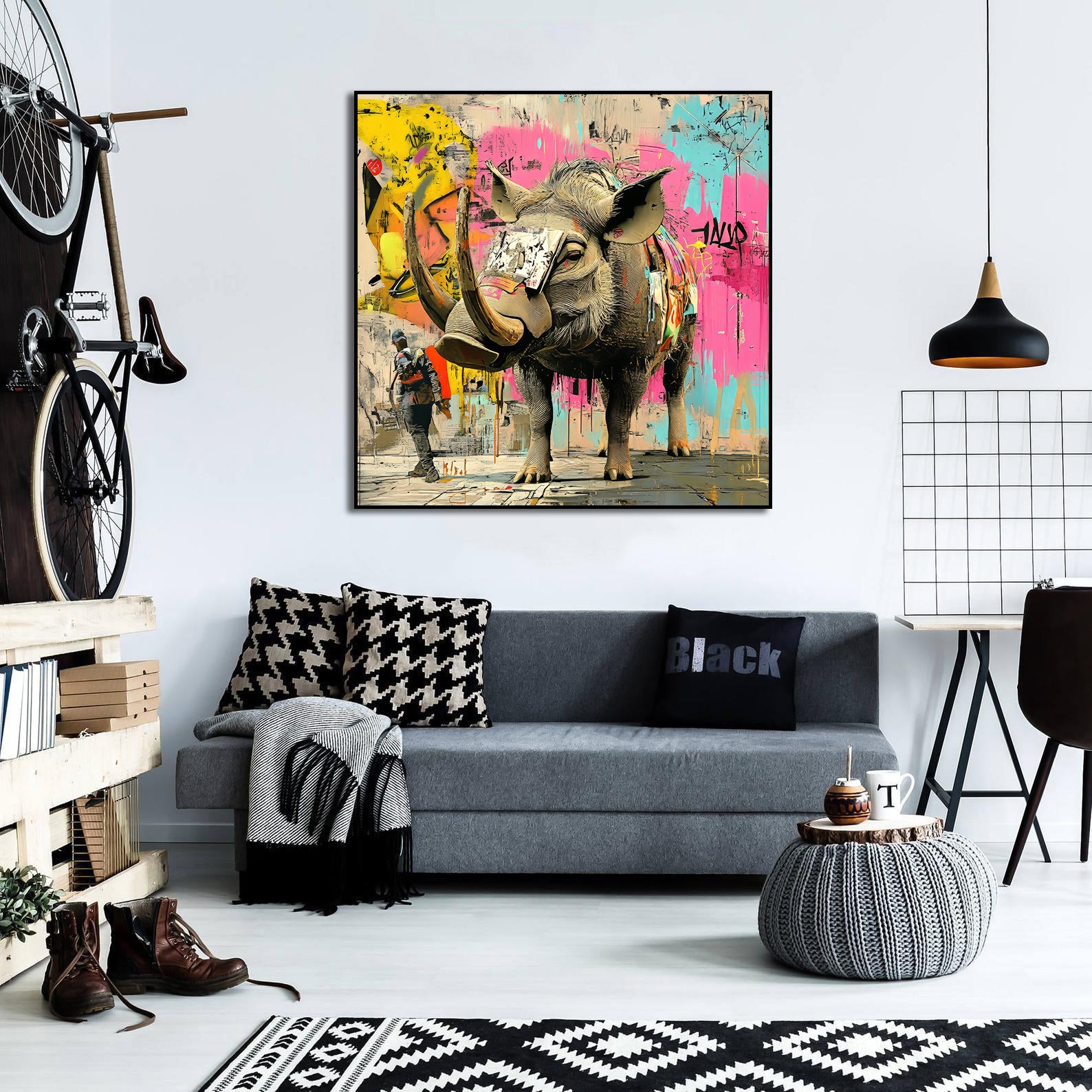 Pine Stretched  Framed 1 Panel - Urban Street Art