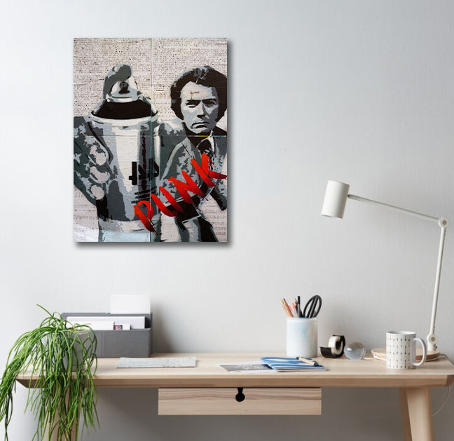 Modern Pop Art Canvas Wall Art Print Poster | Home Decor | Stretched 1 Panel - Punk