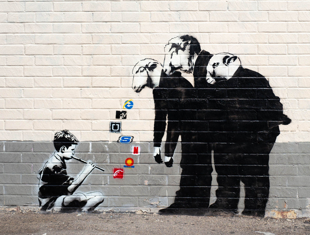 Pine Stretched  Framed 1 Panel - Street Art - Consume my sheeple