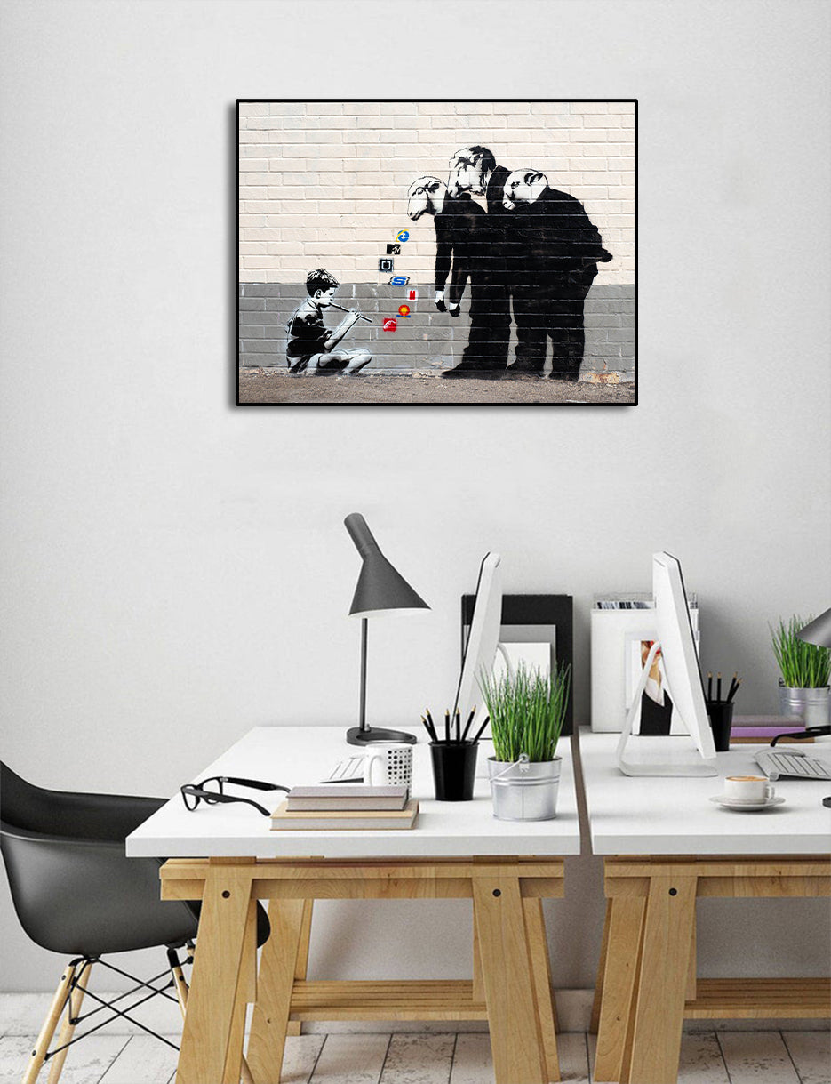Pine Stretched  Framed 1 Panel - Street Art - Consume my sheeple