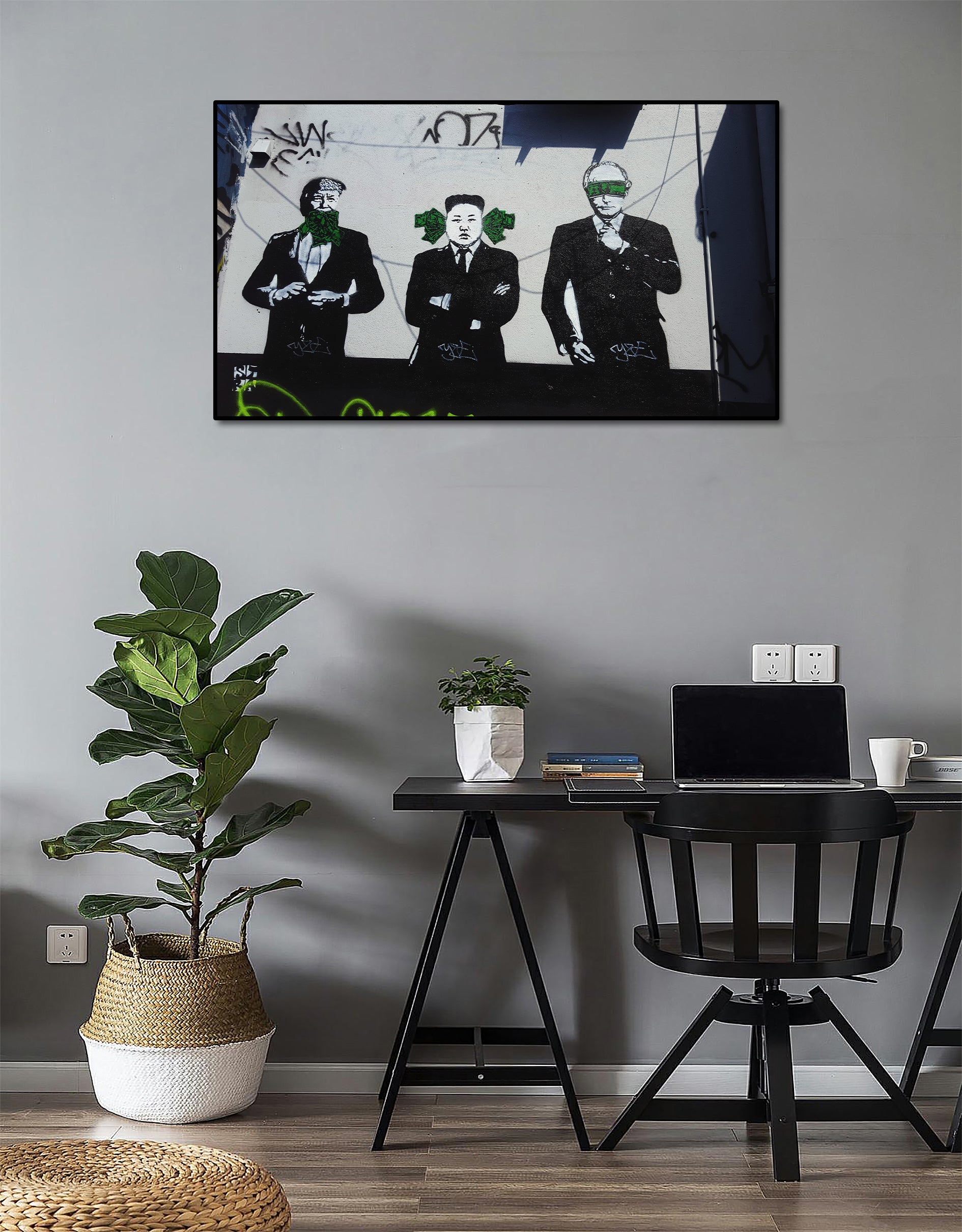 Pine Stretched  Framed 1 Panel - Street Art