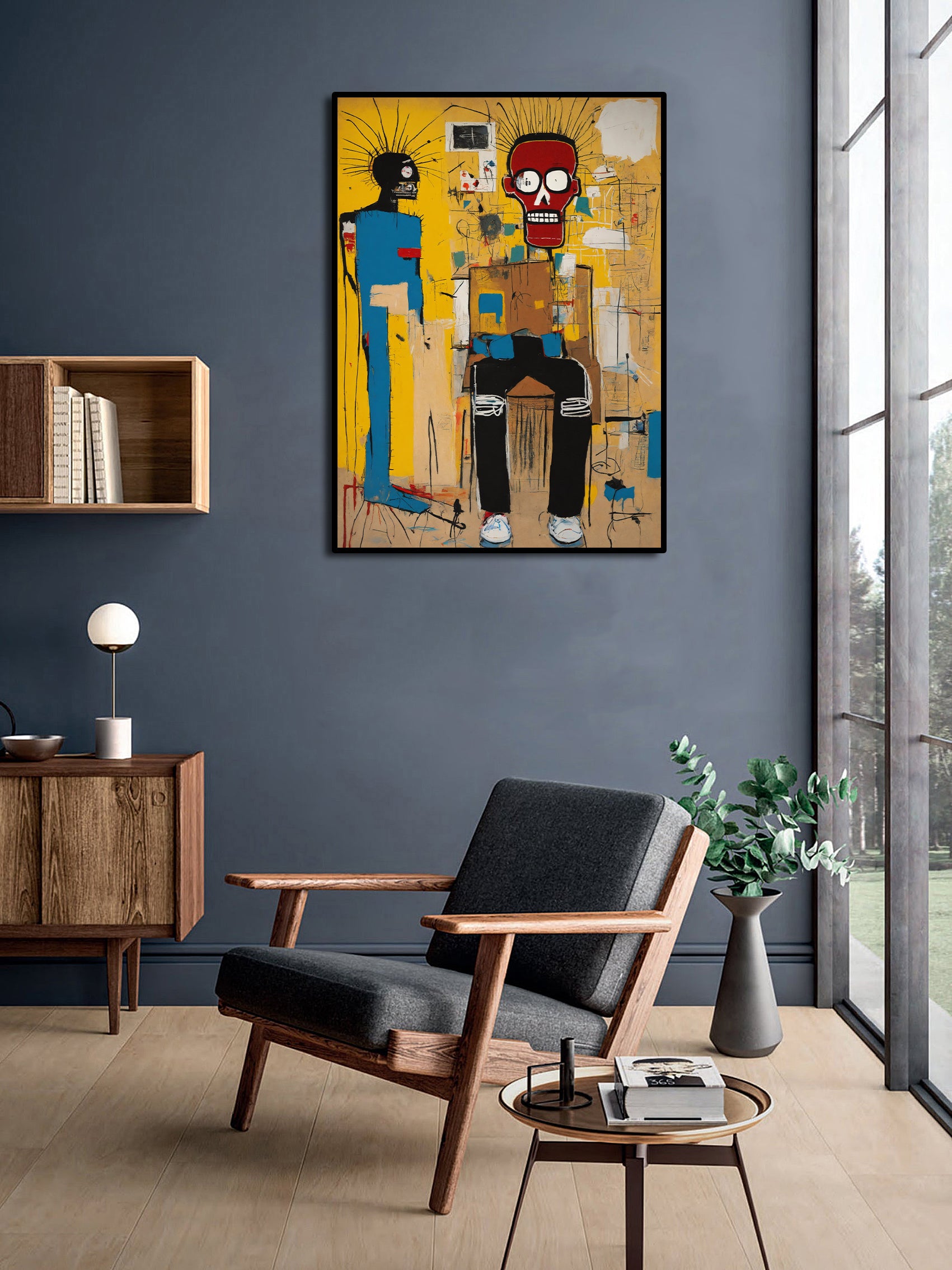 Pine Stretched  Framed 1 Panel - Graffiti - Jean Michel Basquiat