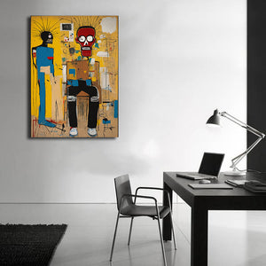 Pine Stretched  Framed 1 Panel - Graffiti - Jean Michel Basquiat