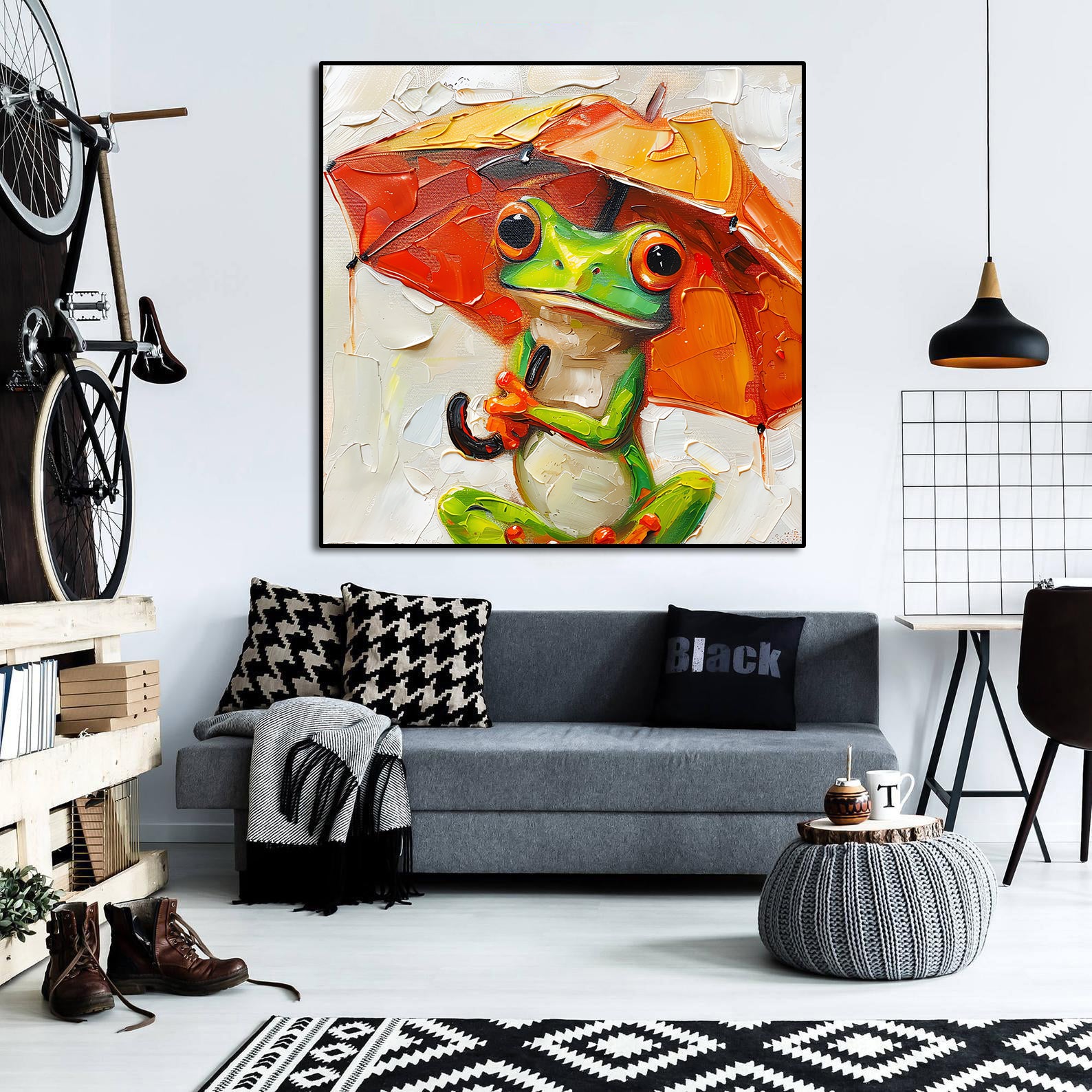 Pine Stretched  Framed 1 Panel - Raining