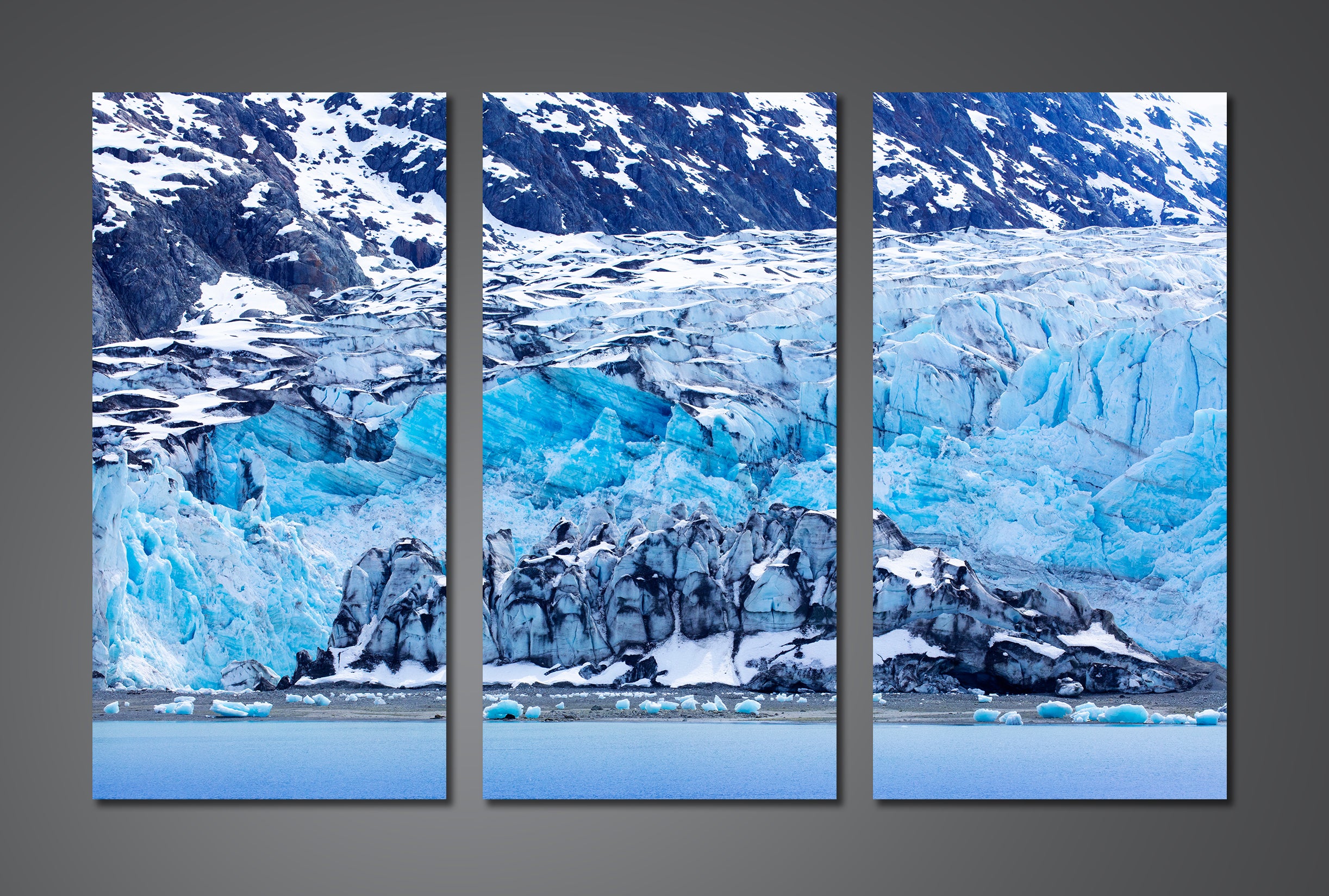 Pine Stretched  Framed 3 Panels - World Natural Heritage - Alaska Glacier Bay