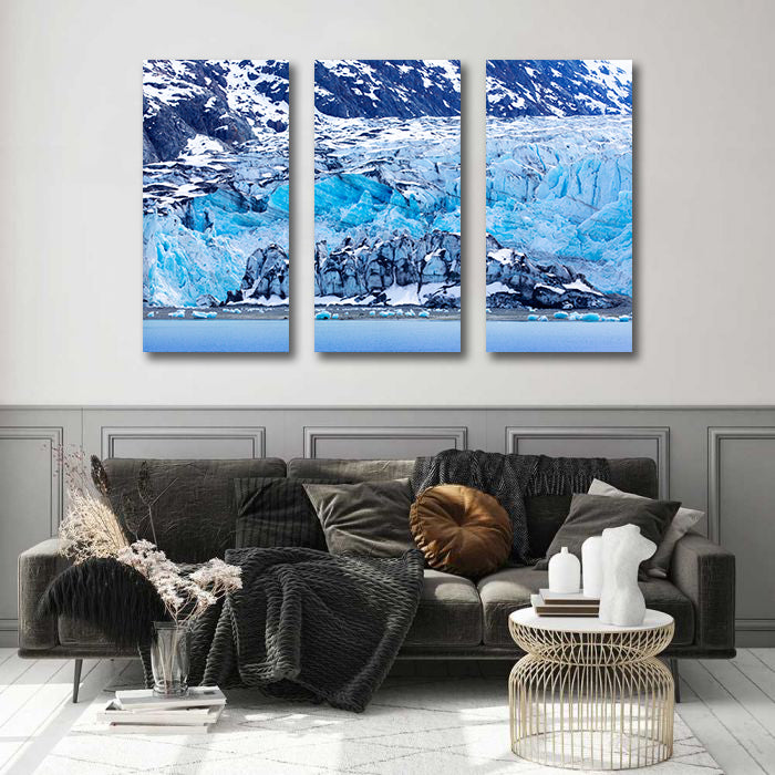 Pine Stretched  Framed 3 Panels - World Natural Heritage - Alaska Glacier Bay