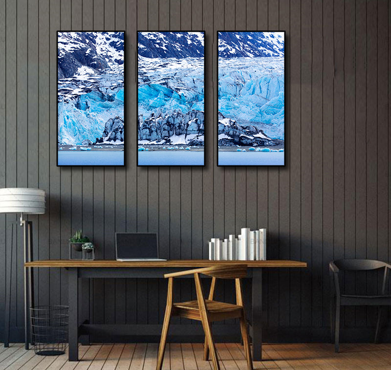 Pine Stretched  Framed 3 Panels - World Natural Heritage - Alaska Glacier Bay