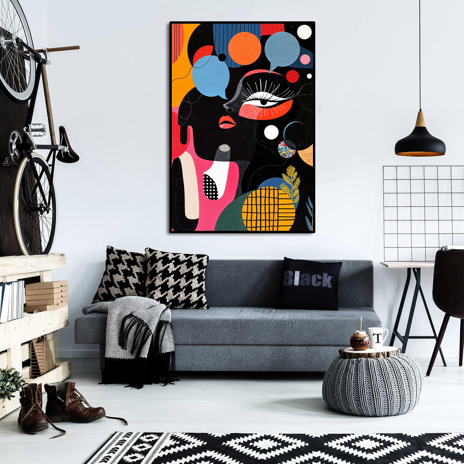 Pine Stretched  Framed 1 Panel - Dadaism Concept