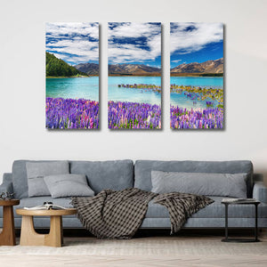 Pine Stretched  Framed 3 Panels - Lake Tekapo