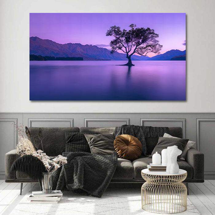 Pine Stretched  Framed 1 Panel - Serenity at Lake Wanaka