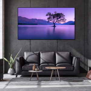 Pine Stretched  Framed 1 Panel - Serenity at Lake Wanaka