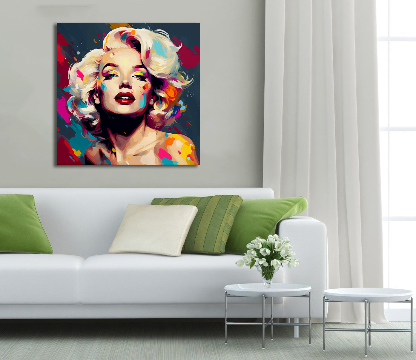 Pine Stretched  Framed 1 Panel - Marilyn Monroe