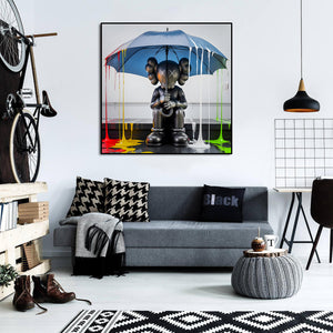 Pine Stretched  Framed 1 Panel - Kaws