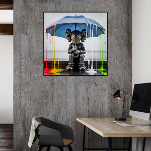 Pine Stretched  Framed 1 Panel - Kaws