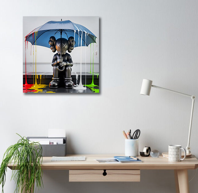 Pine Stretched  Framed 1 Panel - Kaws