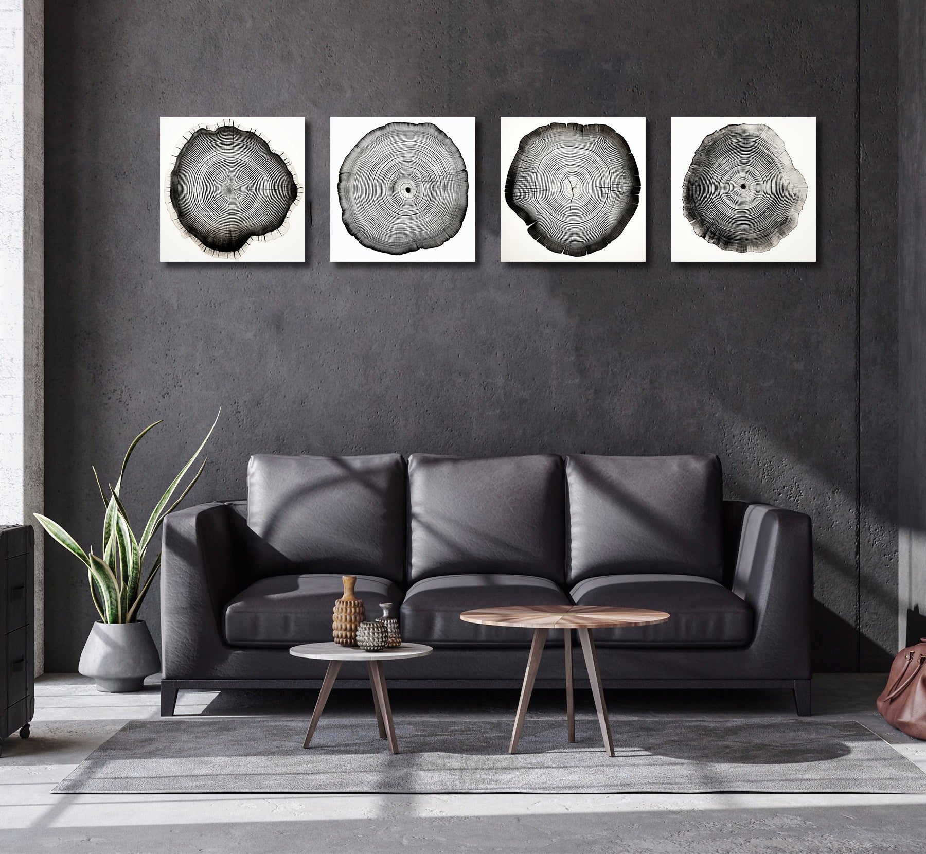 Framed 4 Panels - Tree Ring