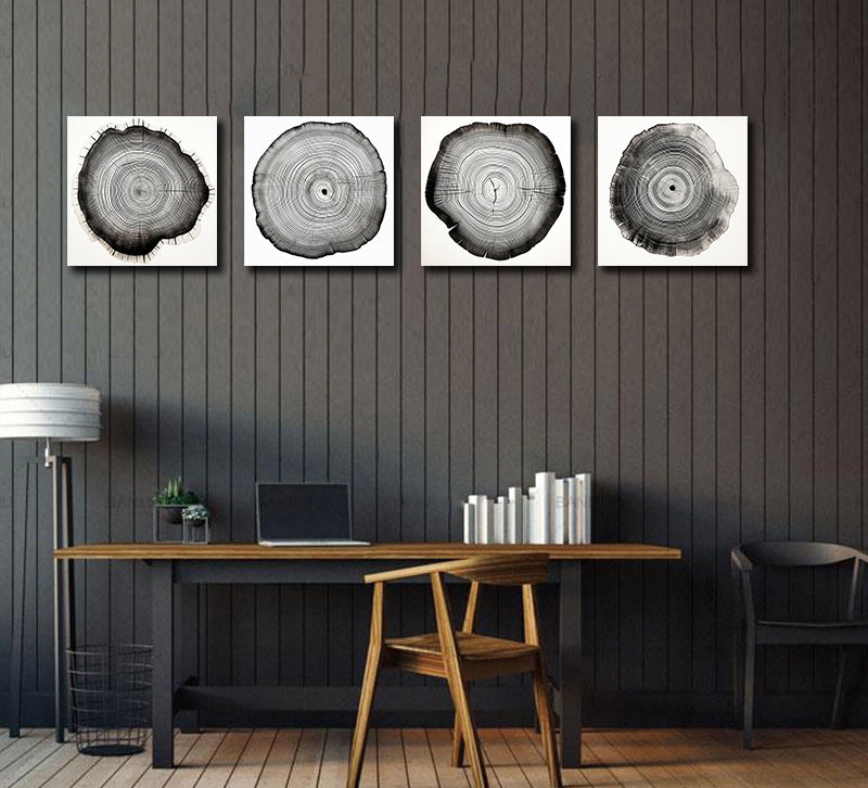 Framed 4 Panels - Tree Ring