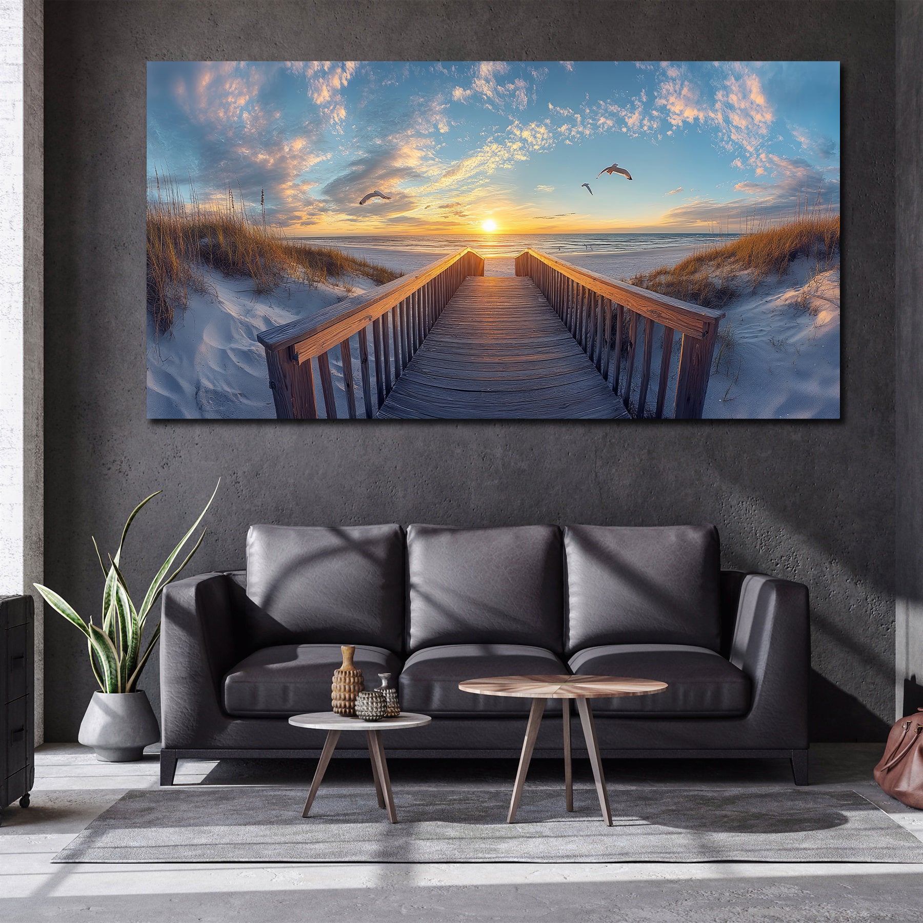 Pine Stretched  Framed 1 Panel - Stairway to the beach