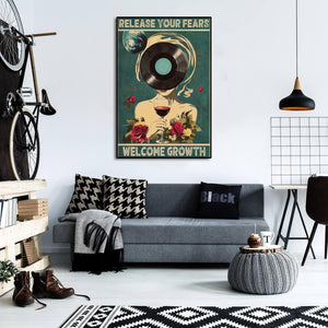 Pine Stretched  Framed 1 Panel - Release Your Fears Welcome Growth