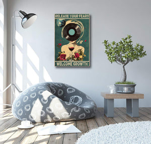 Pine Stretched  Framed 1 Panel - Release Your Fears Welcome Growth
