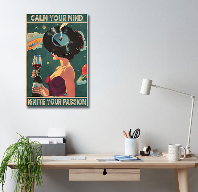 Pine Stretched  Framed 1 Panel - Calm Your Mind Ignite Your Passion