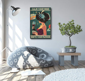 Pine Stretched  Framed 1 Panel - Calm Your Mind Ignite Your Passion