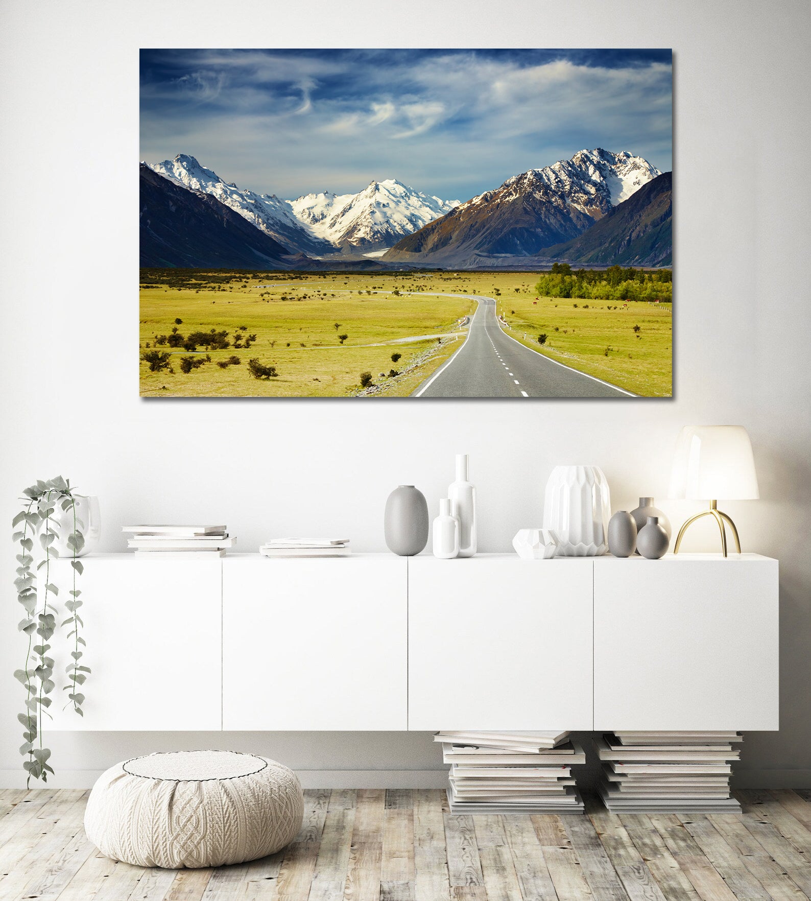 Pine Stretched  Framed 1 Panel - Road to Southern Alps