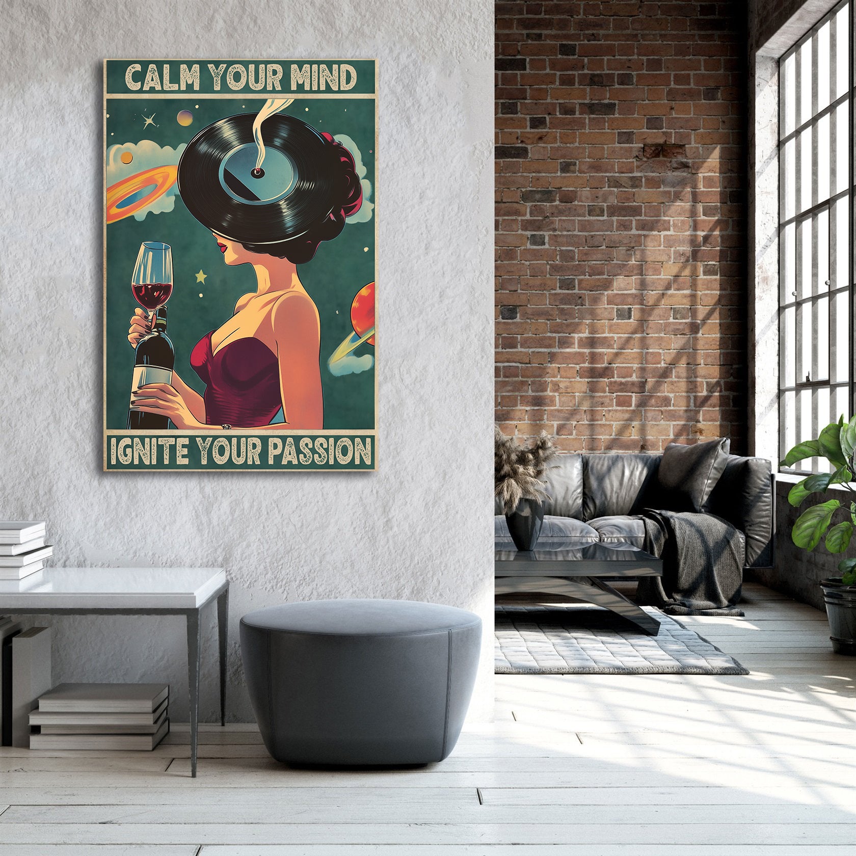 Pine Stretched  Framed 1 Panel - Calm Your Mind Ignite Your Passion
