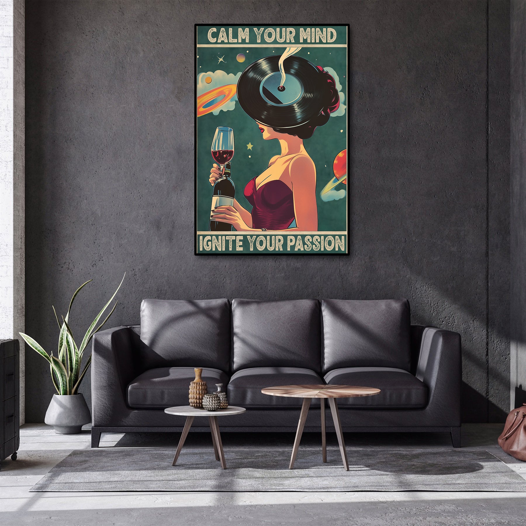 Pine Stretched  Framed 1 Panel - Calm Your Mind Ignite Your Passion