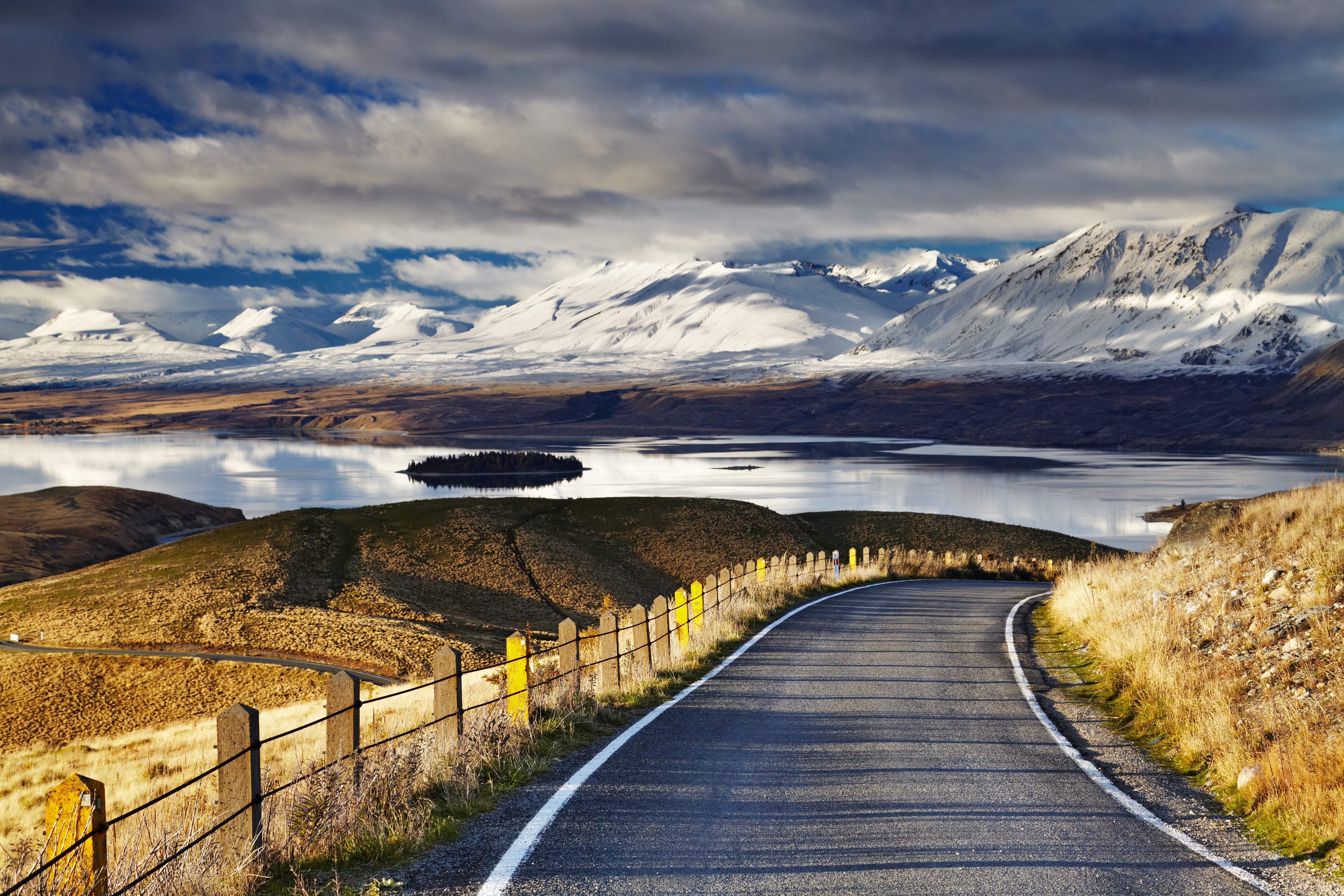 Pine Stretched  Framed 1 Panel - Southern Alps and Lake Tekapo