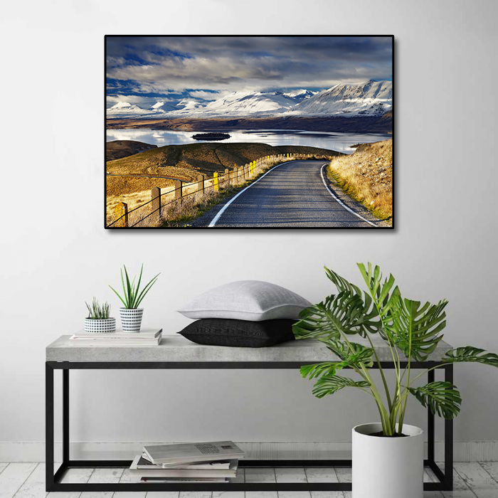 Pine Stretched  Framed 1 Panel - Southern Alps and Lake Tekapo