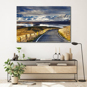Pine Stretched  Framed 1 Panel - Southern Alps and Lake Tekapo
