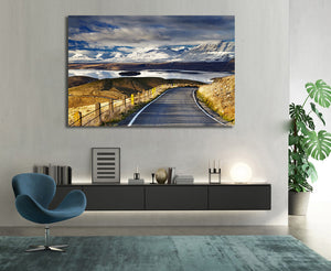 Pine Stretched  Framed 1 Panel - Southern Alps and Lake Tekapo