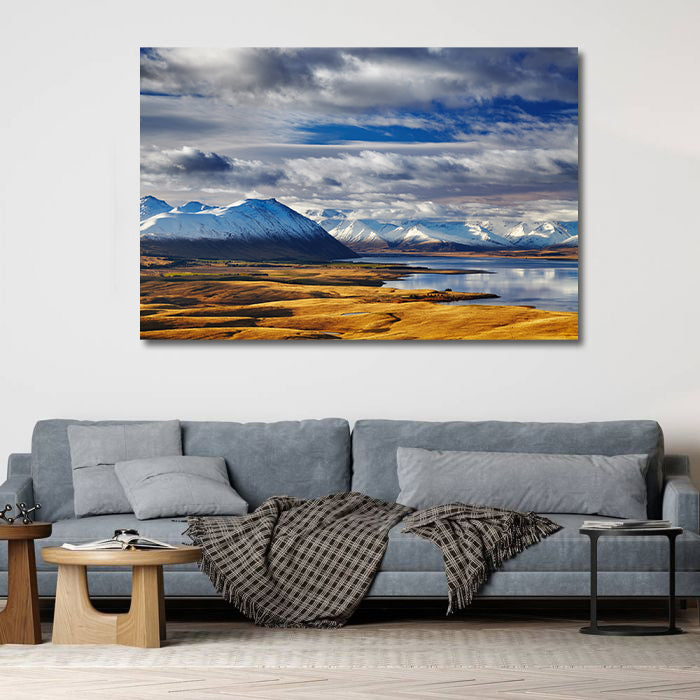 Pine Stretched  Framed 1 Panel - Southern Alps, New Zealand.