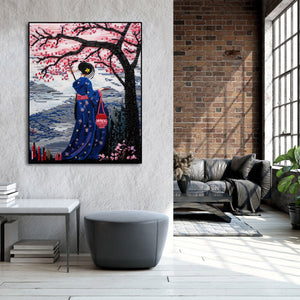 Pine Stretched  Framed 1 Panel - Japanese Art