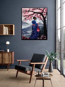 Pine Stretched  Framed 1 Panel - Japanese Art