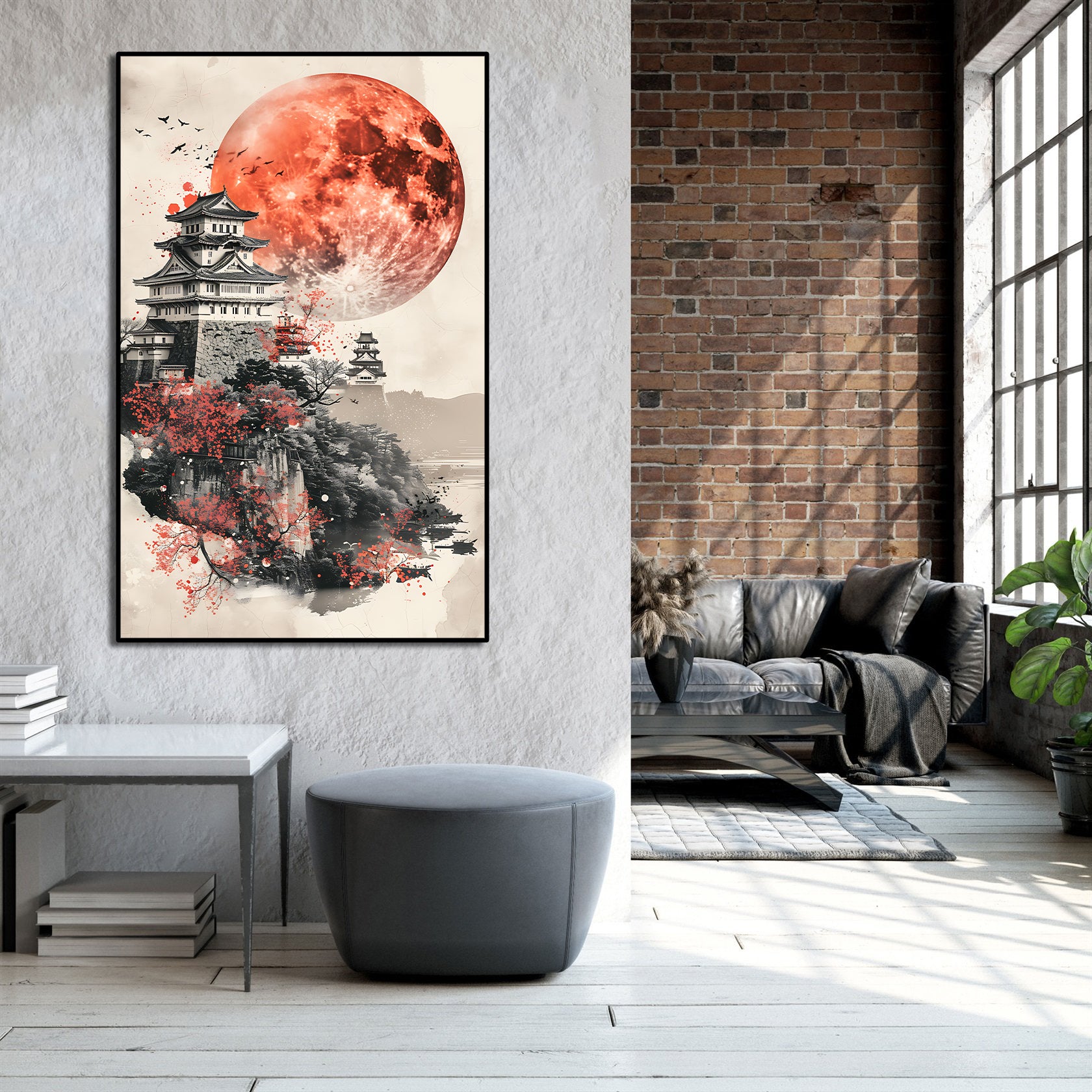 Pine Stretched  Framed 1 Panel - Himeji Castle Japan