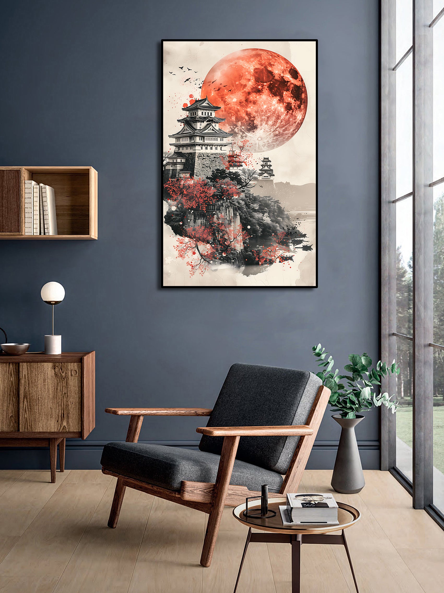 Pine Stretched  Framed 1 Panel - Himeji Castle Japan