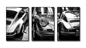 Pine Stretched  Framed 3 Panels - Porsche
