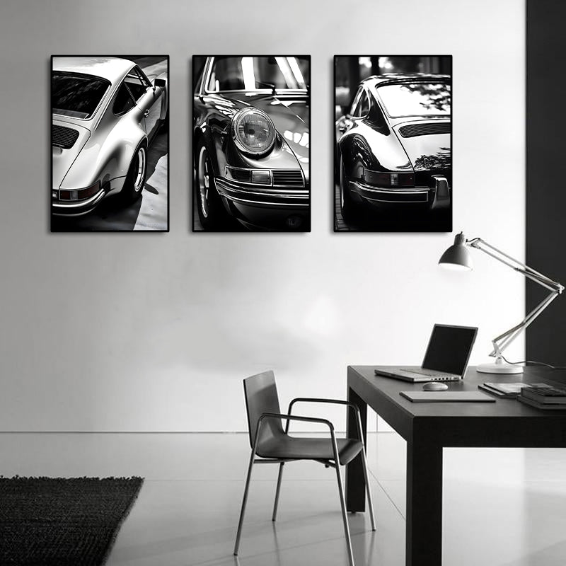 Pine Stretched  Framed 3 Panels - Porsche