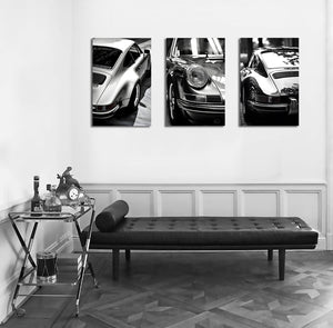 Pine Stretched  Framed 3 Panels - Porsche