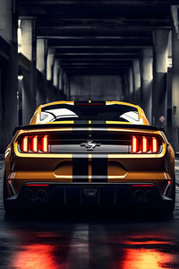 Pine Stretched  Framed 3 Panels - Ford Mustang