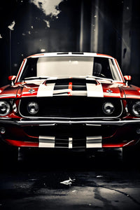 Pine Stretched  Framed 3 Panels - Ford Mustang
