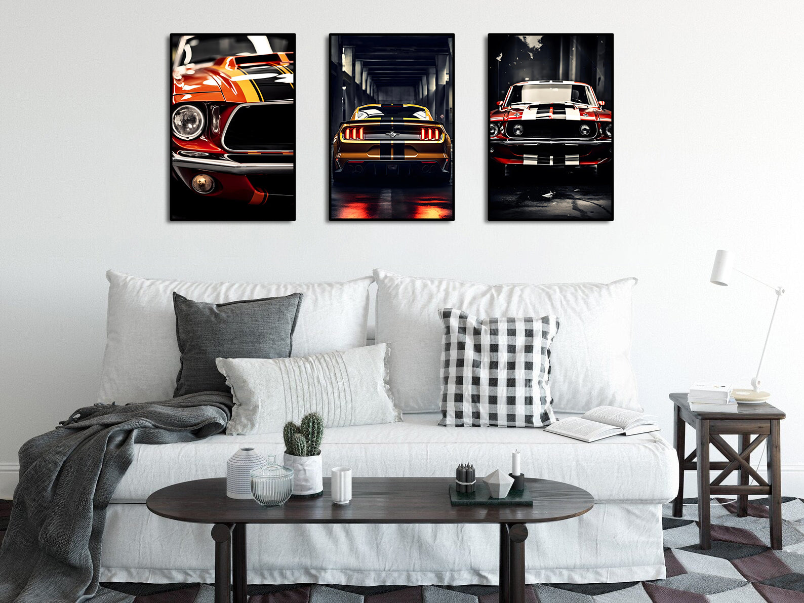 Pine Stretched  Framed 3 Panels - Ford Mustang