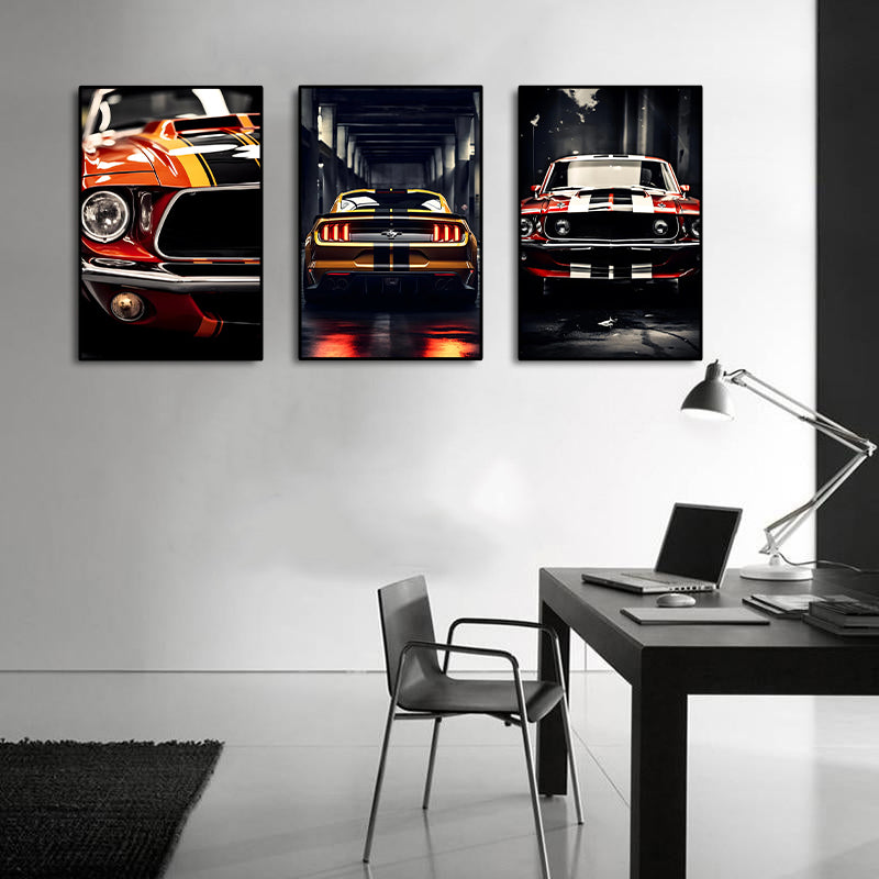 Pine Stretched  Framed 3 Panels - Ford Mustang